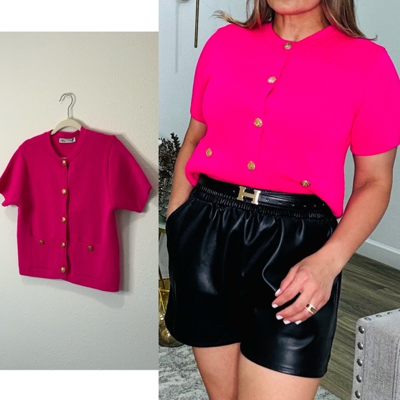 Zara Sweaters - Zara Fuchsia Knit Top